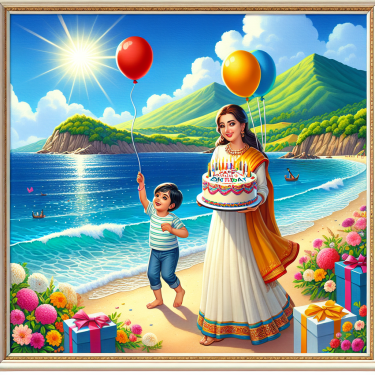 海绿意盎然海角陪妈妈过生日